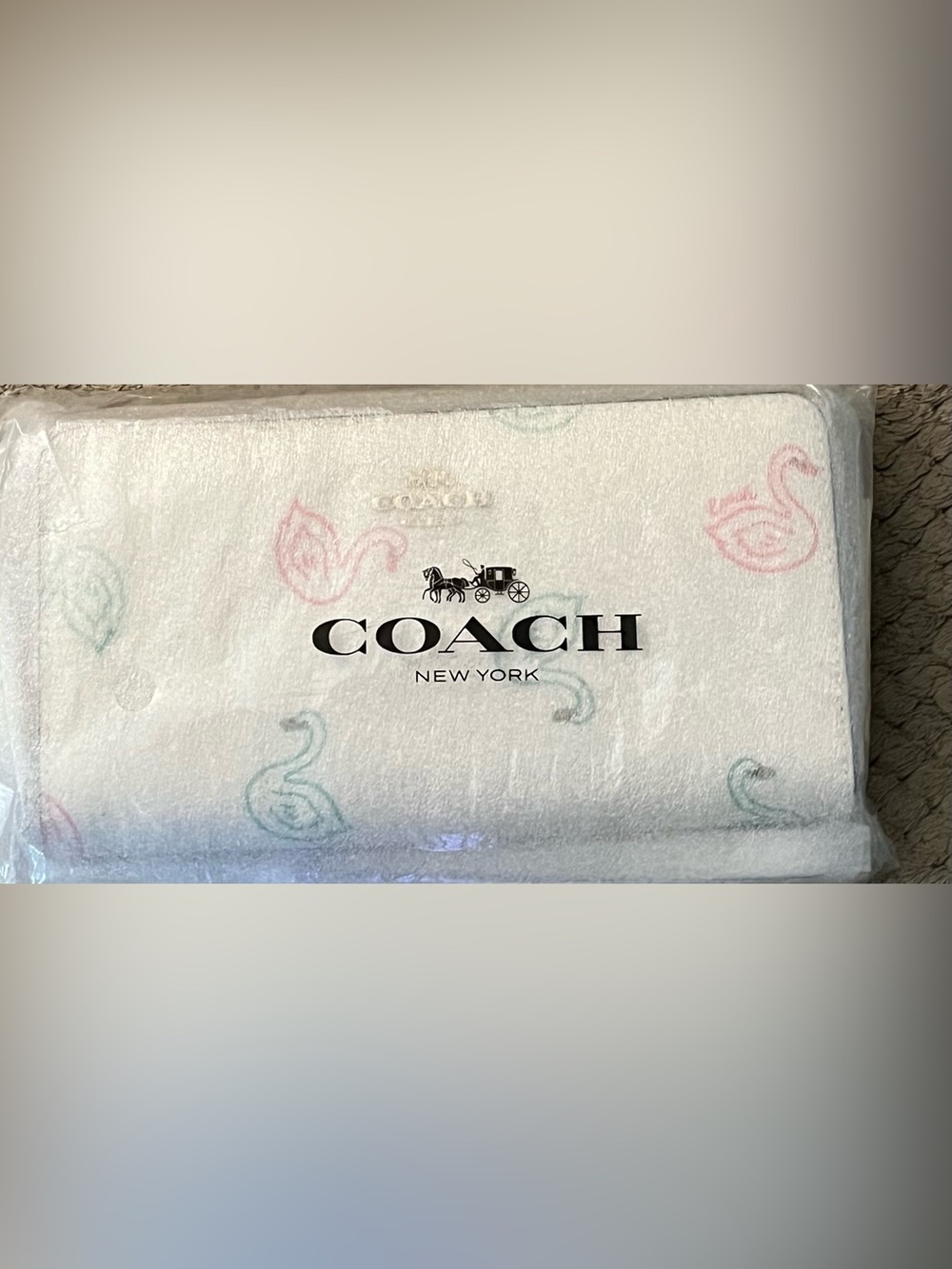 Coach Long Zip Around Wallet With Swan Print - Picture 6 of 6